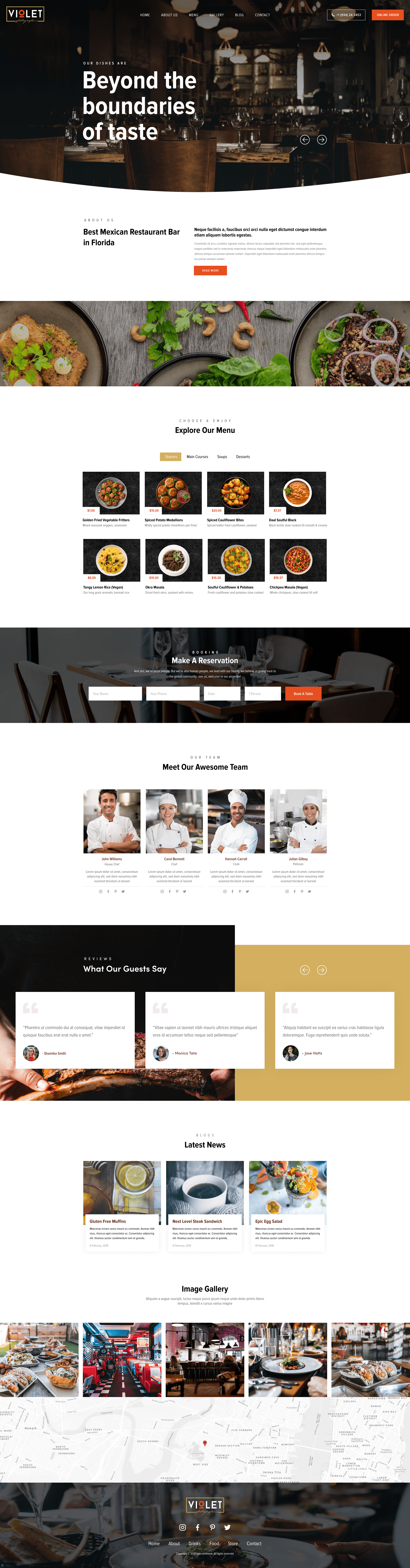 Web Design Examples for Restaurants